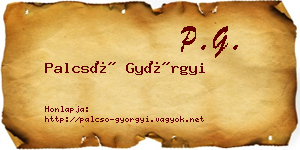 Palcsó Györgyi névjegykártya